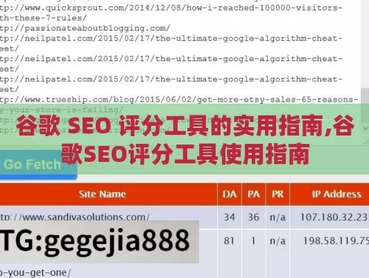 谷歌 SEO 评分工具的实用指南,谷歌SEO评分工具使用指南