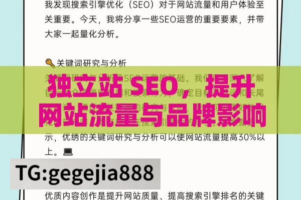 独立站 SEO，提升网站流量与品牌影响力的关键,独立站SEO，提升网站流量与排名的关键策略