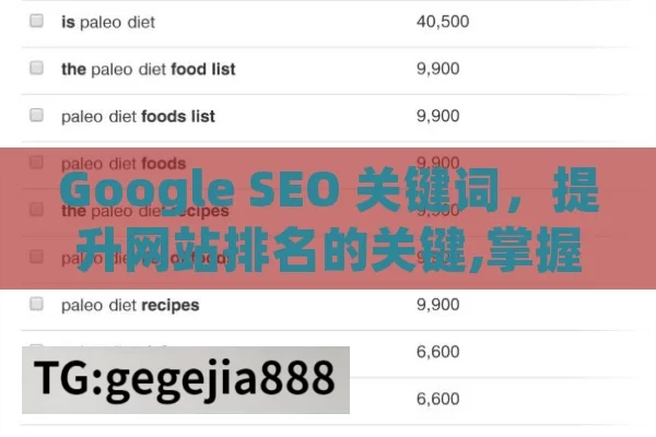 Google SEO 关键词，提升网站排名的关键,掌握Google SEO关键词策略，提升网站排名