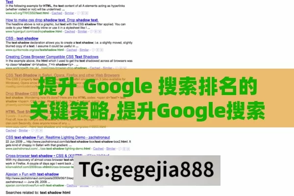 提升 Google 搜索排名的关键策略,提升Google搜索排名，关键策略与实战技巧